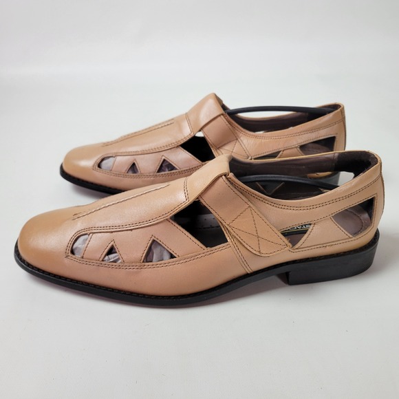 Stacy Adams Valencia Mens 11 M Natural Leather Fisherman Loafers 24640 NEW main image 8